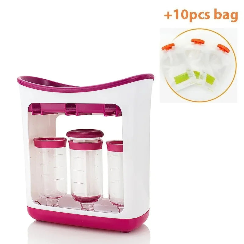 Baby Food Squeeze Station with 10 Reusable Pouches